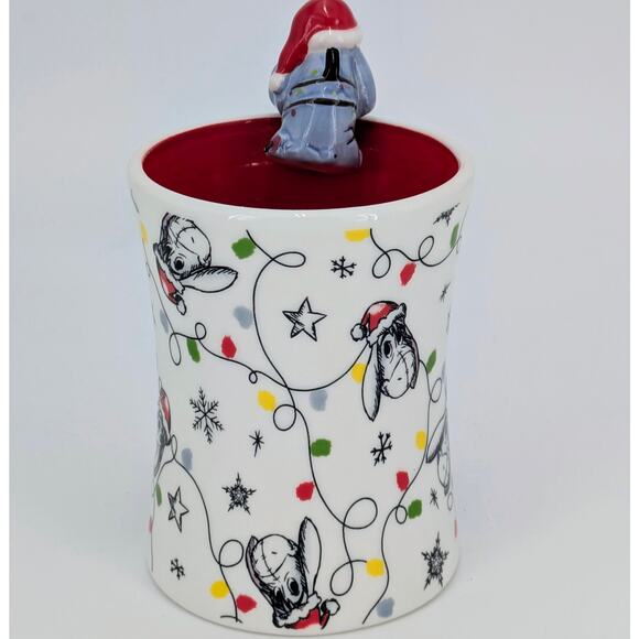 Disney Eeyore Christmas Mug Ceramic Sculpted Cup Hanger Winne The Pooh Holiday - Picture 7 of 11